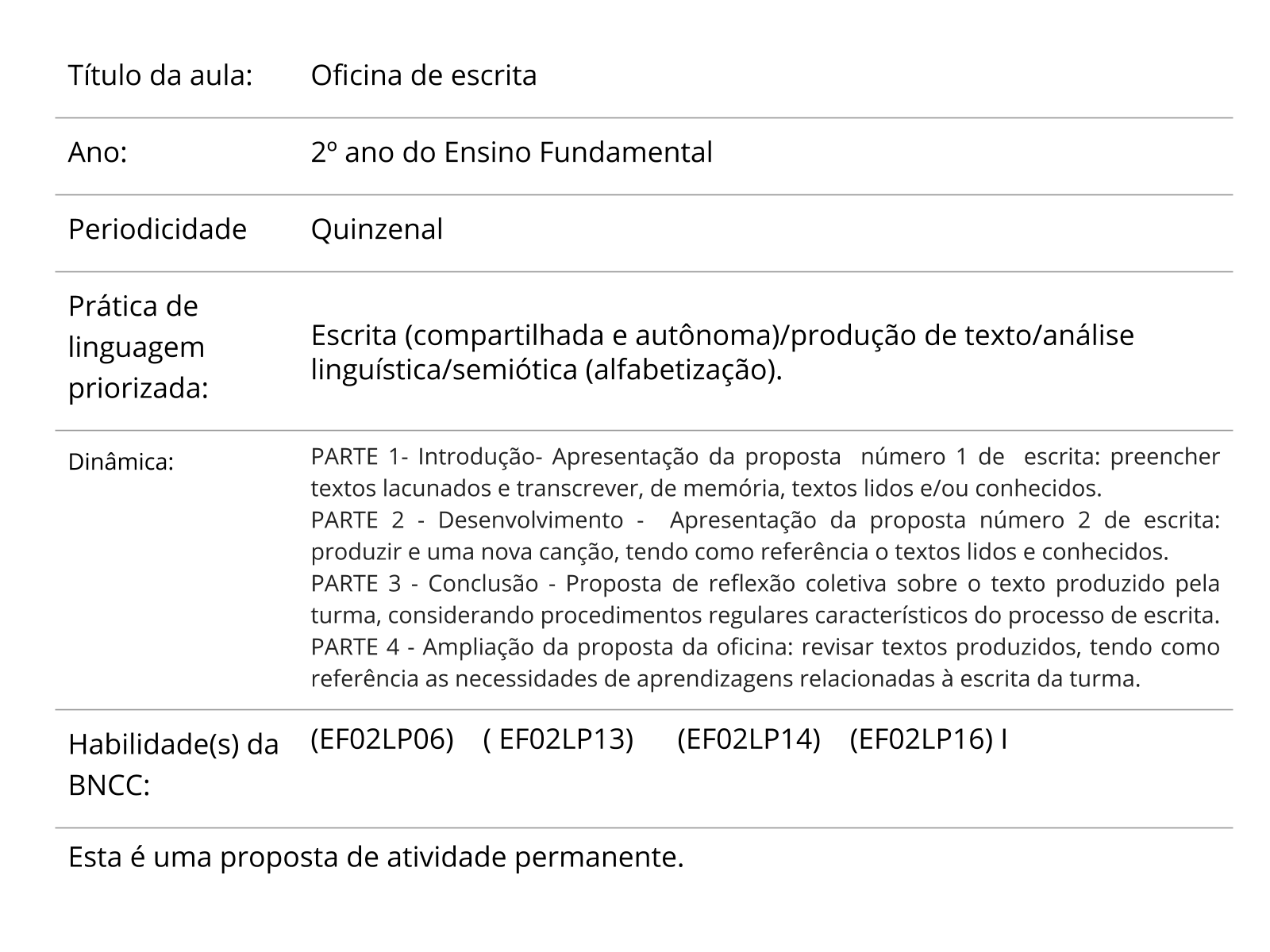 Plano de aula - 2o ano - Quantas Horas?