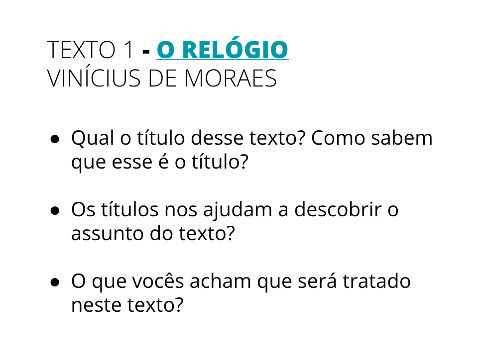 Texto 01 - O relógio