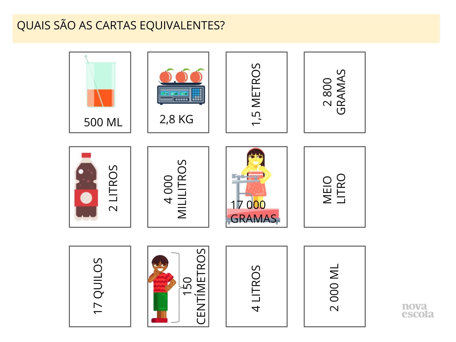Jogo da Memória de equivalências e medidas - Planos de aula - 2º ano