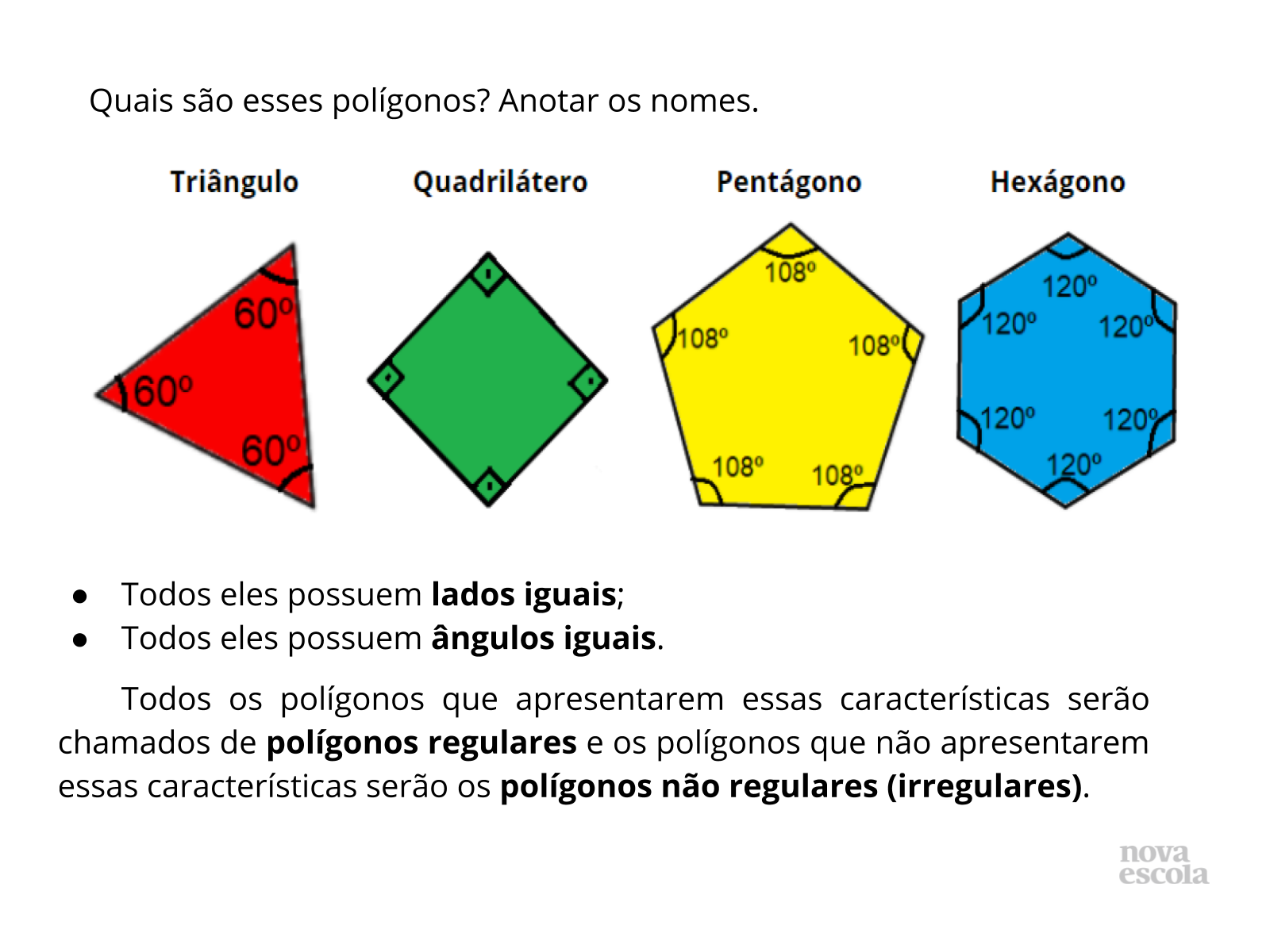 Reconhecendo os polígonos regulares - Planos de aula - 6º ano
