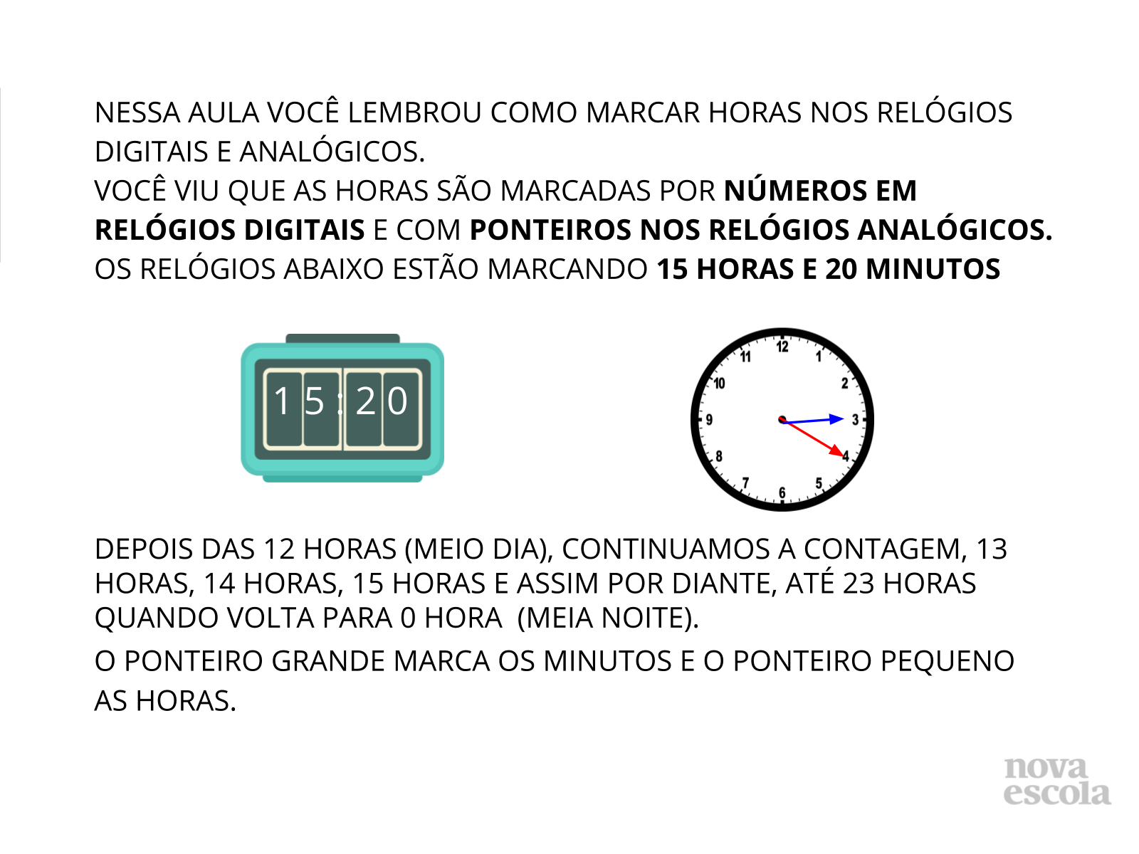 Plano de aula - 2o ano - Quantas Horas?