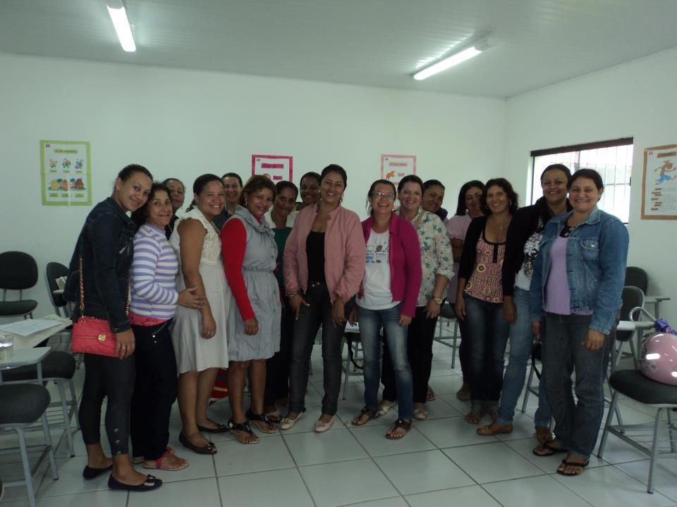 A professora Leila Cristina e colegas da rede municipal de Ibicui, na Bahia