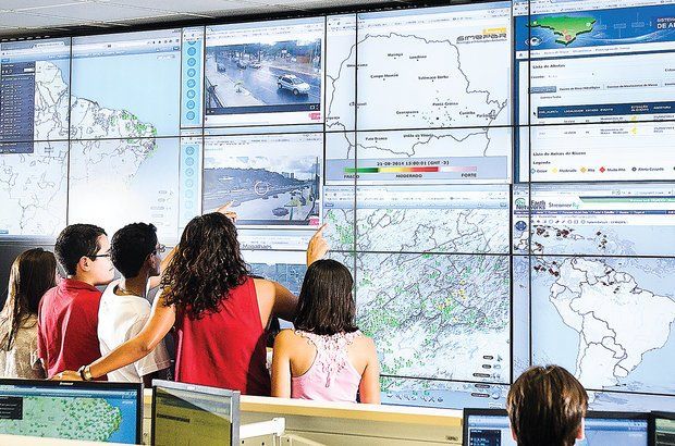 Visitar os órgãos de monitoramento de desastres trouxe novas informações aos alunos. Ramón Vasconcelos