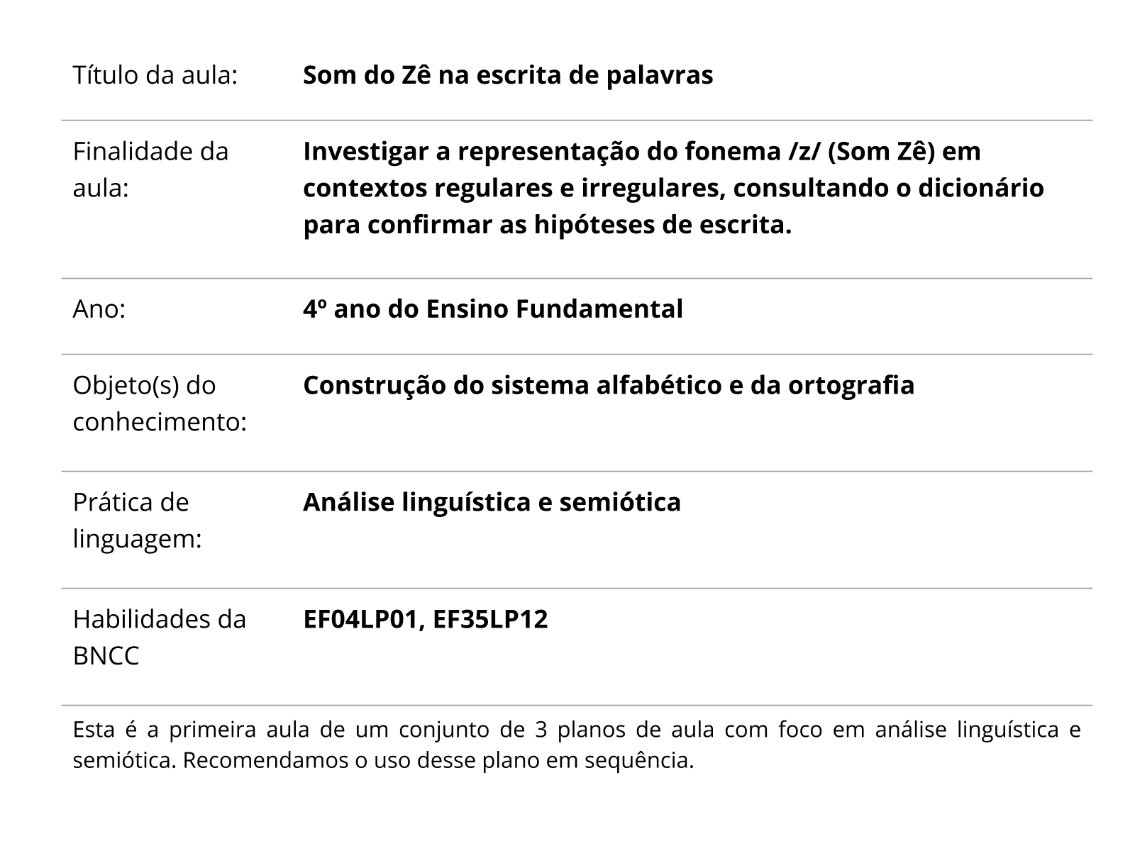 Plano de aula - 4º ano - Meios de Comunicação: a voz da música