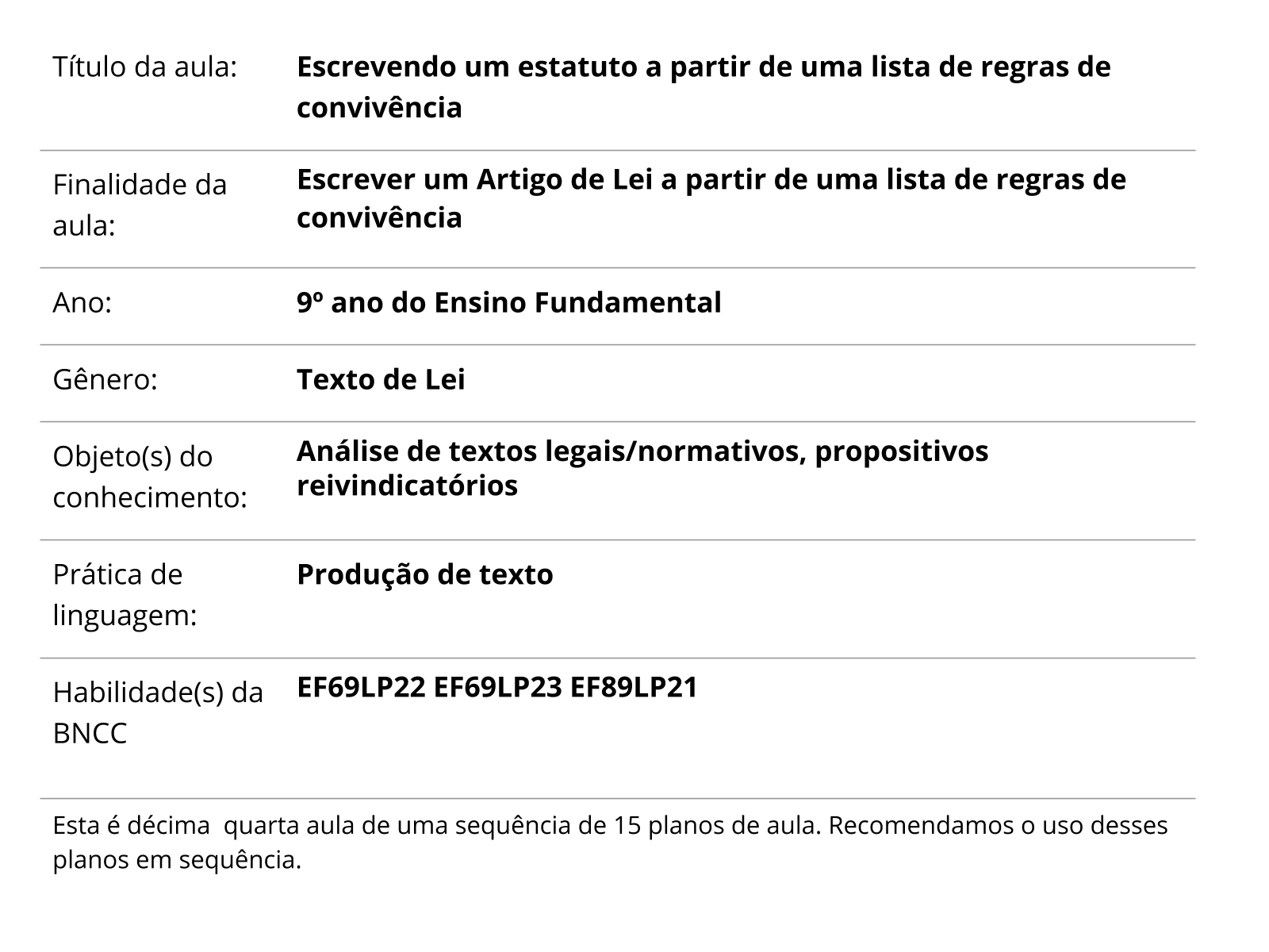 Plano de Aula Regra de Jogo Gêneros Textuais, PDF, Aprendizado