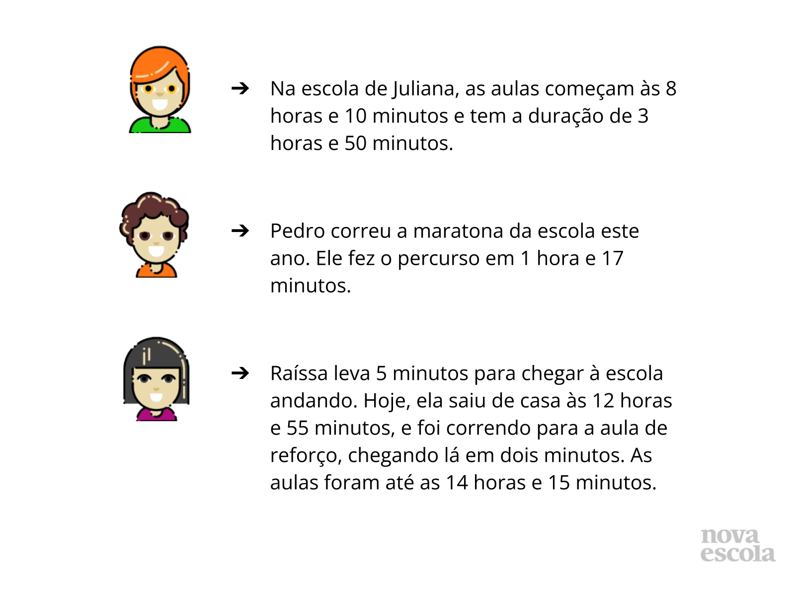 ATIVIDADES COM HORAS E MINUTOS