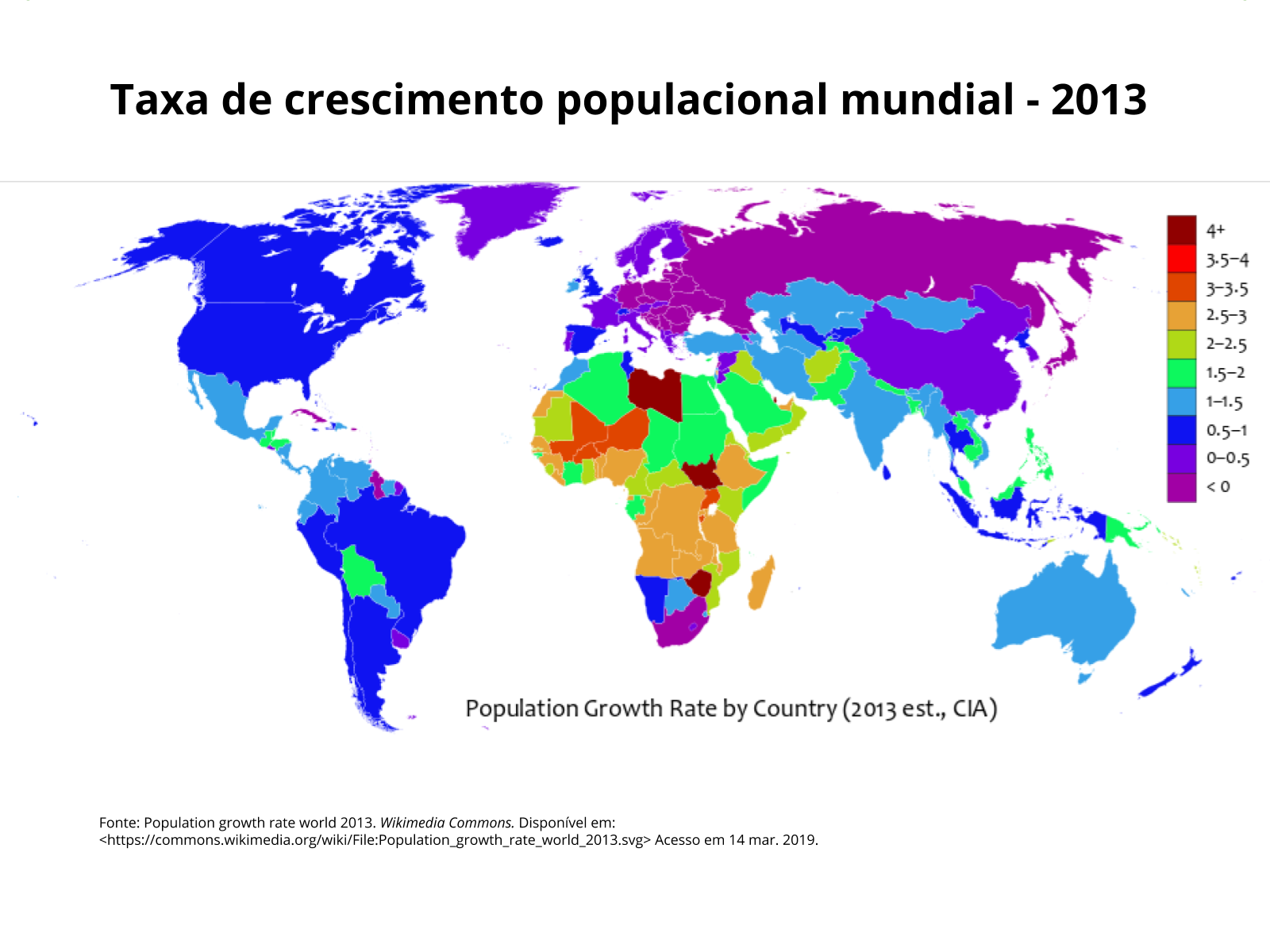 Crescimento populacional mundial - Planos de aula - 8°ano - Geografia