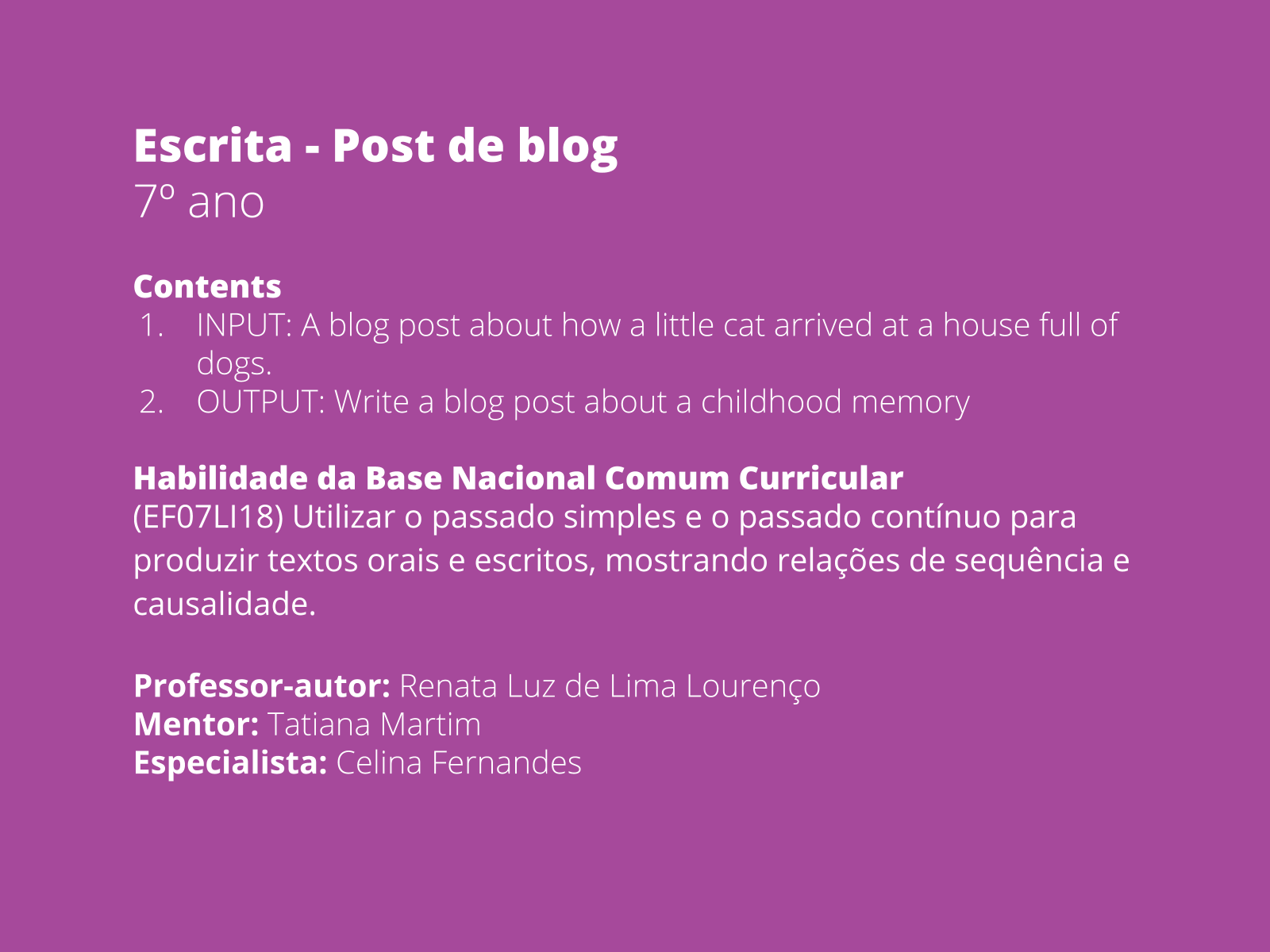 Inglês aula 03 - past to be and past continuous