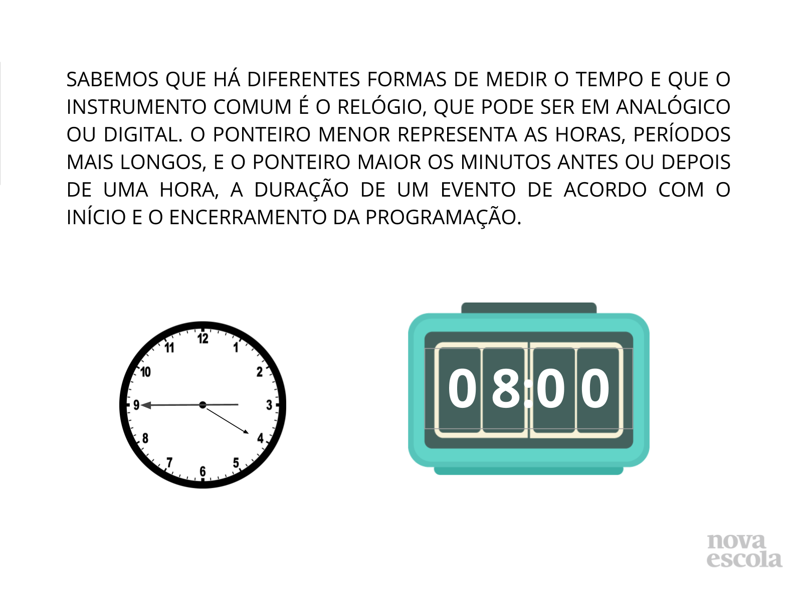 Dia, horas e minutos - Planos de Aula - 3º Ano