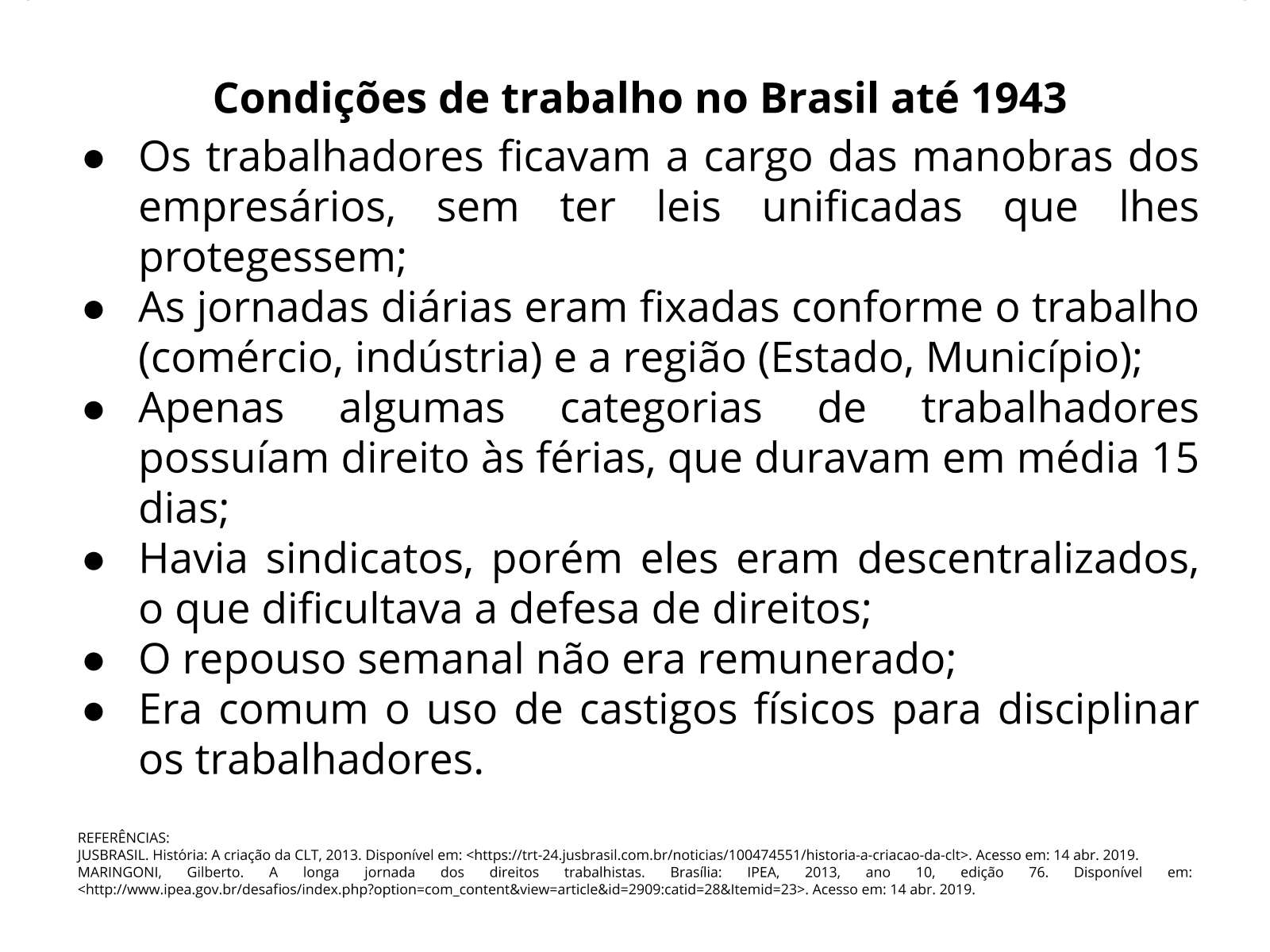 Plano de aula - 9º ano - Direitos trabalhistas na Era Vargas e a Nova ...