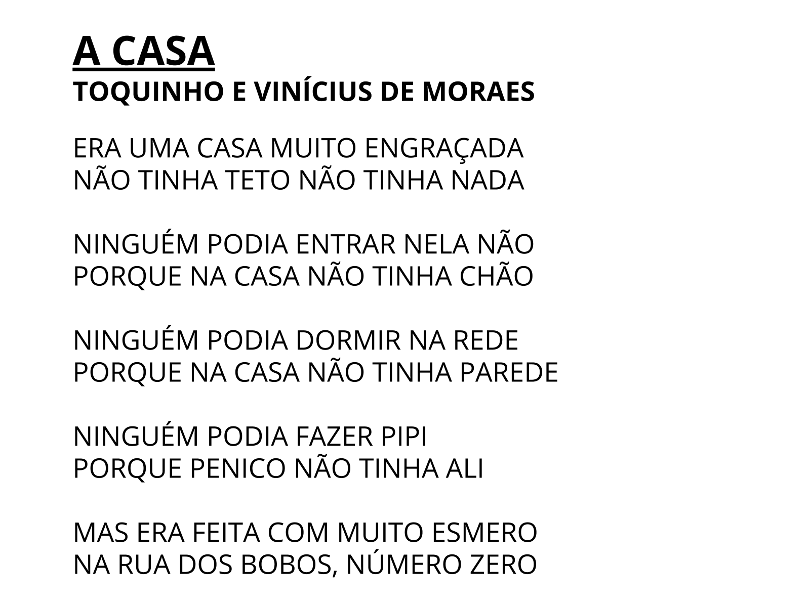 Canções para crianças em Português, música e letra