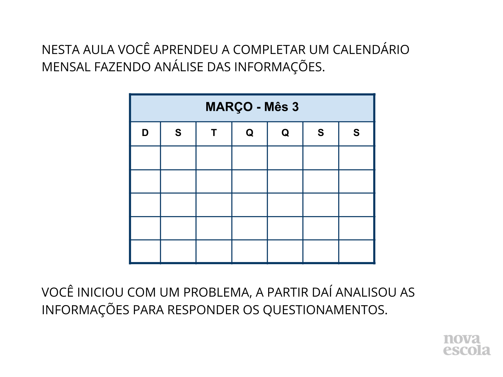 Medidas de tempo: o calendário - Planos de aula - 2º ano