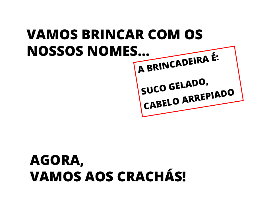 Vamos brincar com os nossos nomes...