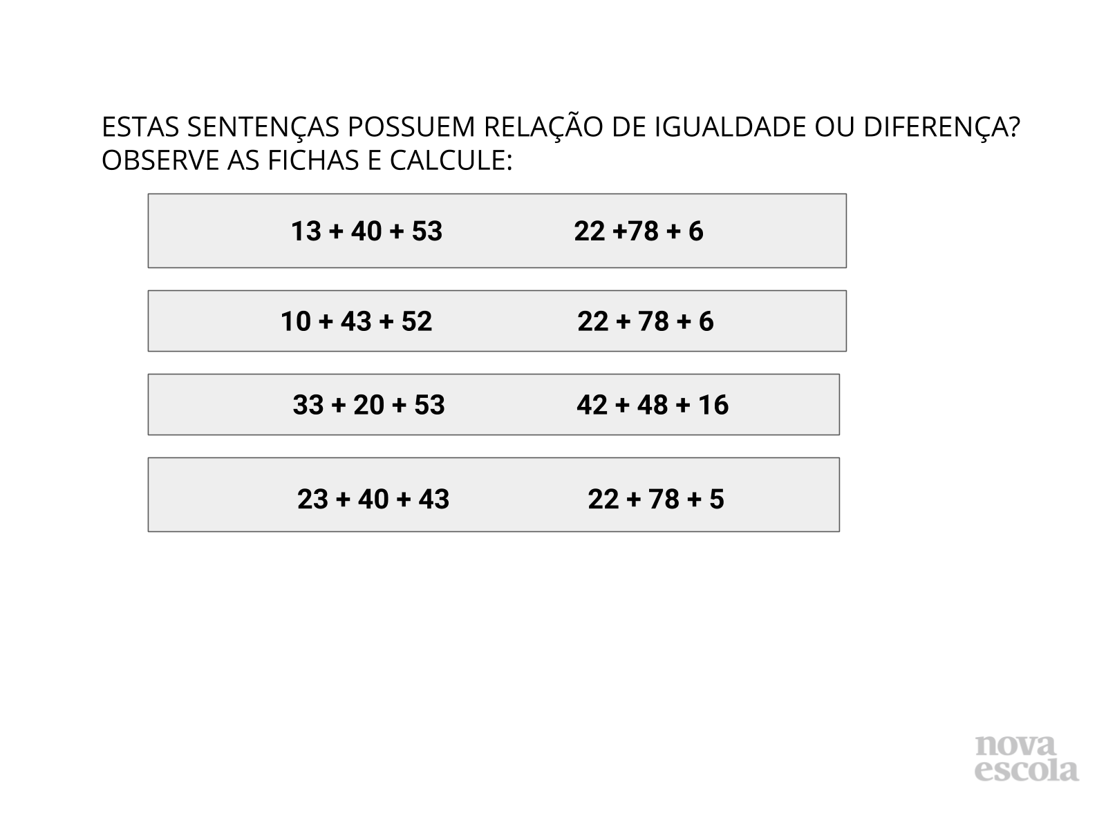 Igualdade equivalencia 3º ano do ensino fundamental - Recursos de ensino