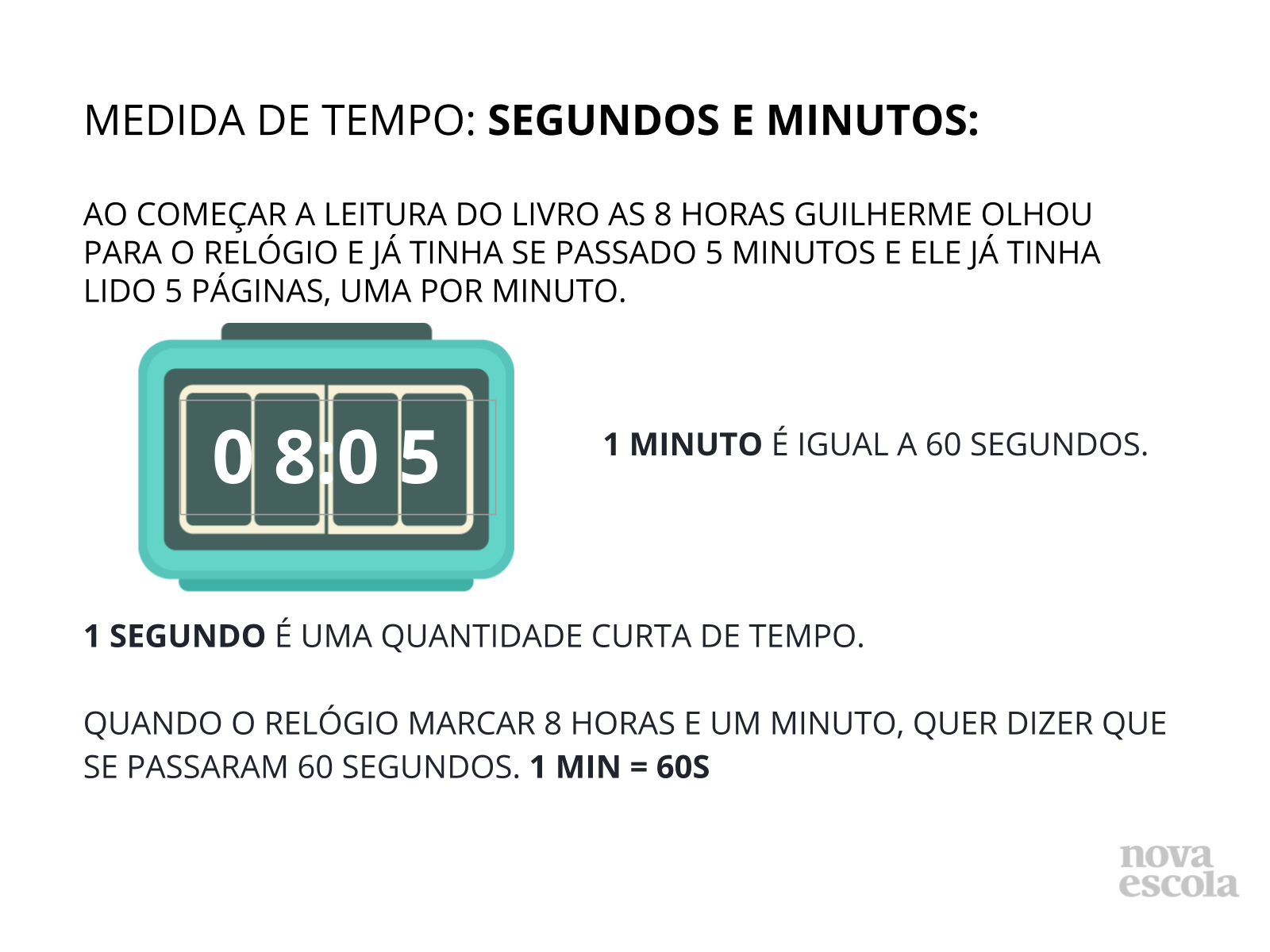Horas, minutos e segundos - Planos de Aula - 3º Ano