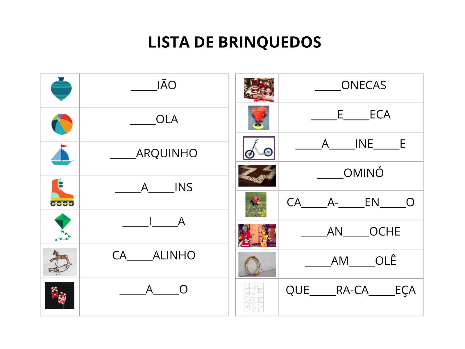 Alfabetização online exercise for 2º ano