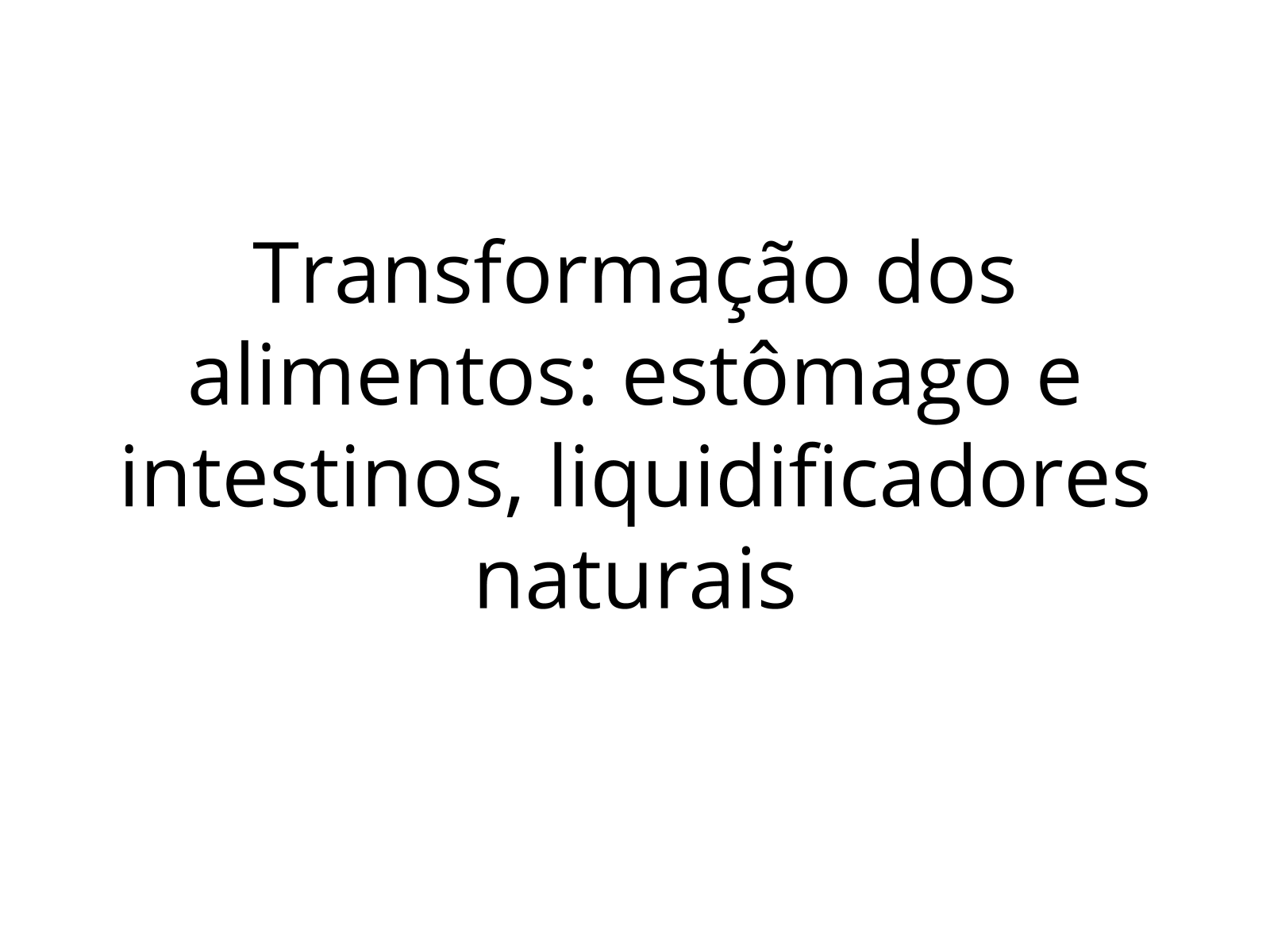 Plano de Aula - 5º Ano - Transformação dos alimentos: estômago e intestinos
