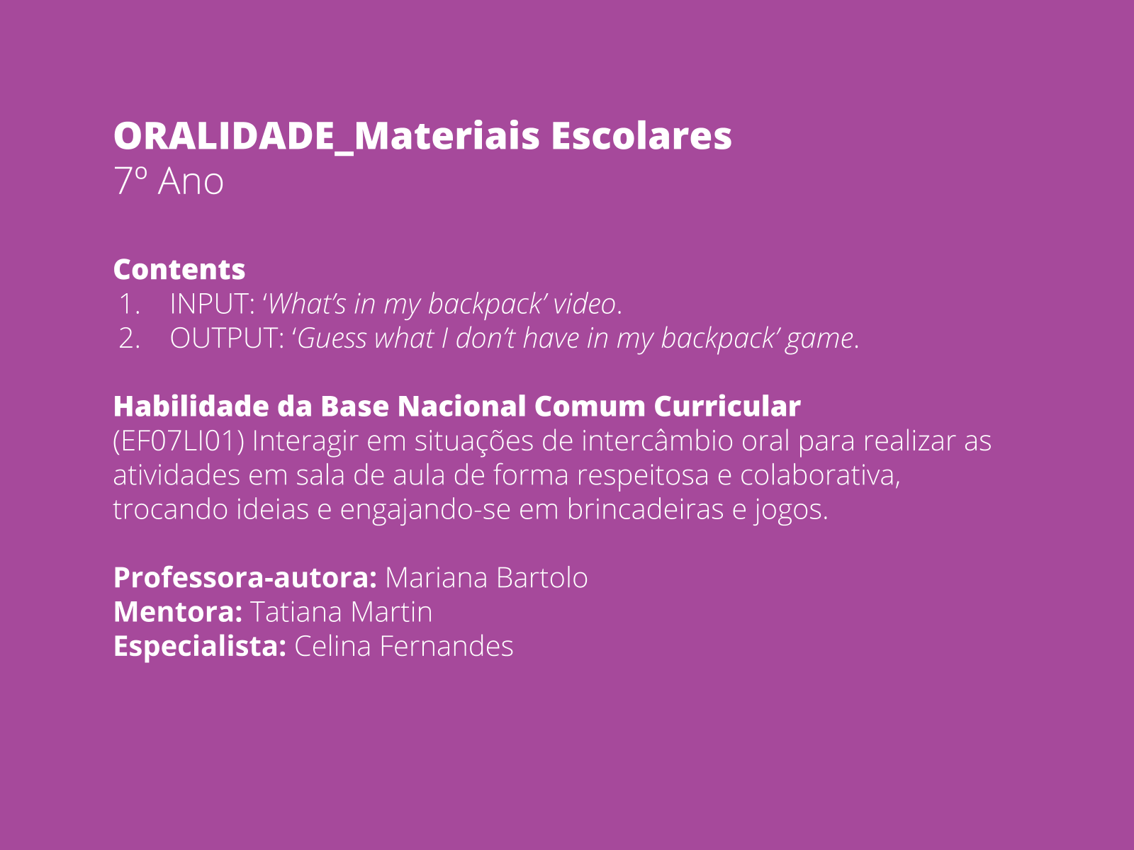 Inglês: Classroom objects (Objetos da sala de aula) 