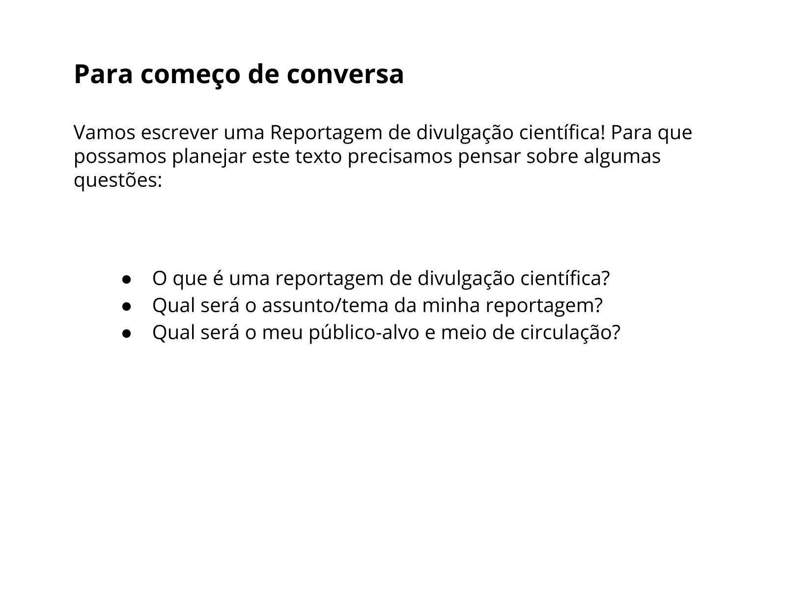 Plano de aula - 7º ano - Planejamento da escrita de Reportagem de ...