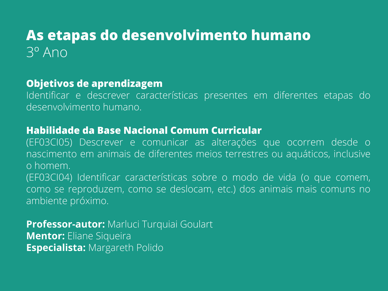 As Etapas Do Desenvolvimento Humano Planos De Aula 3 Ano Ci ncias