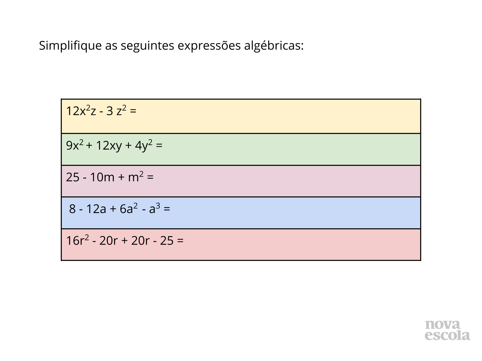 Simplifique Expressões 