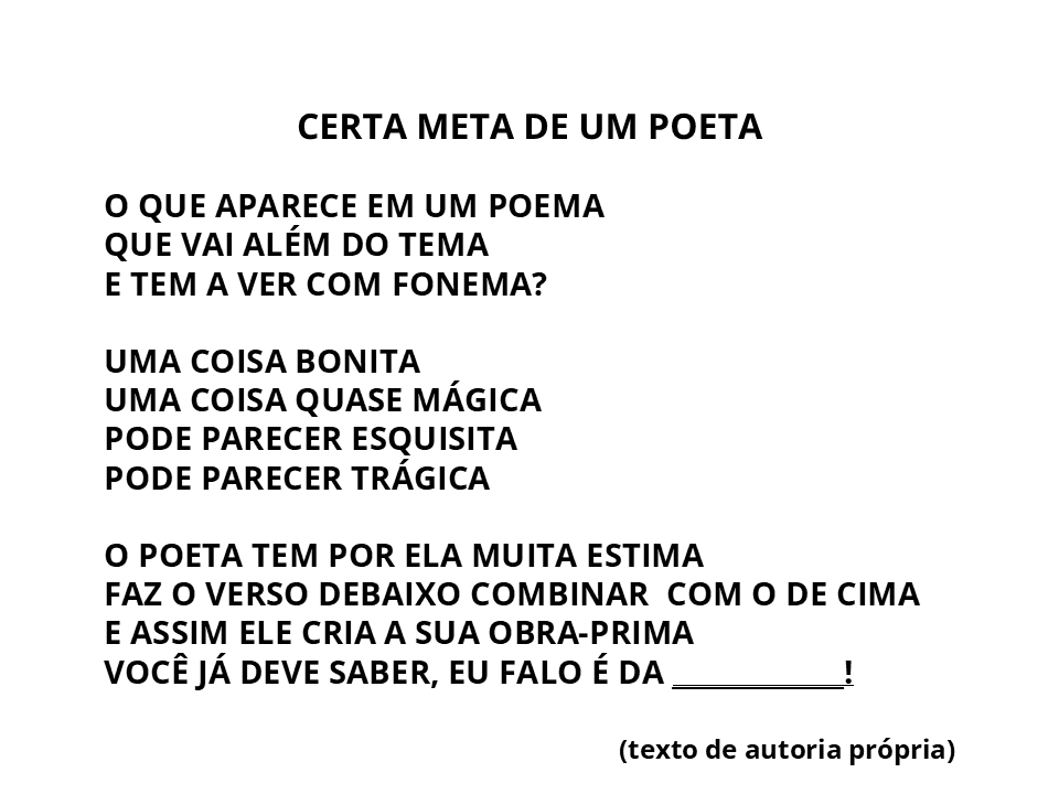 Certa meta de um poeta