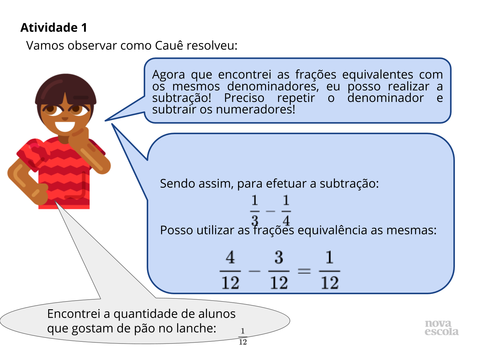 Problemas de subtração de frações com denominadores diferentes - Planos ...