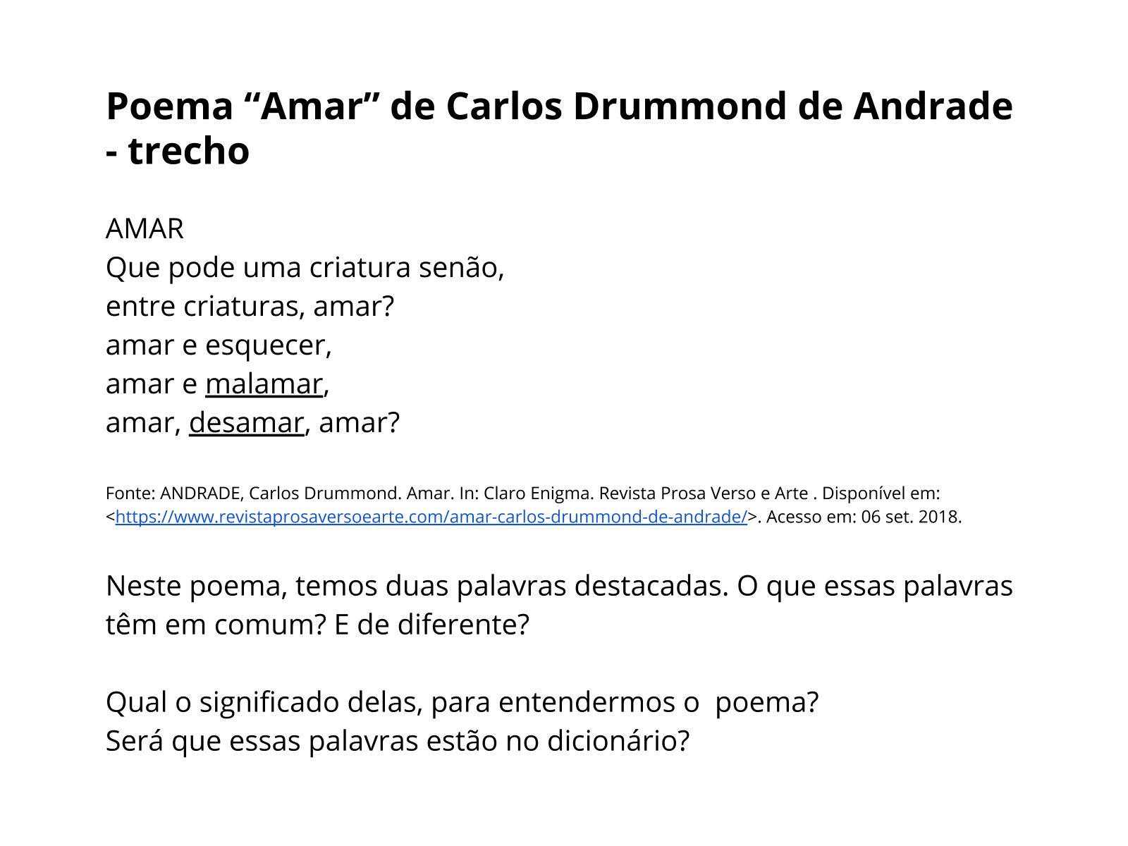 Plano de aula - 7º ano - A derivação no processo de formação de palavras
