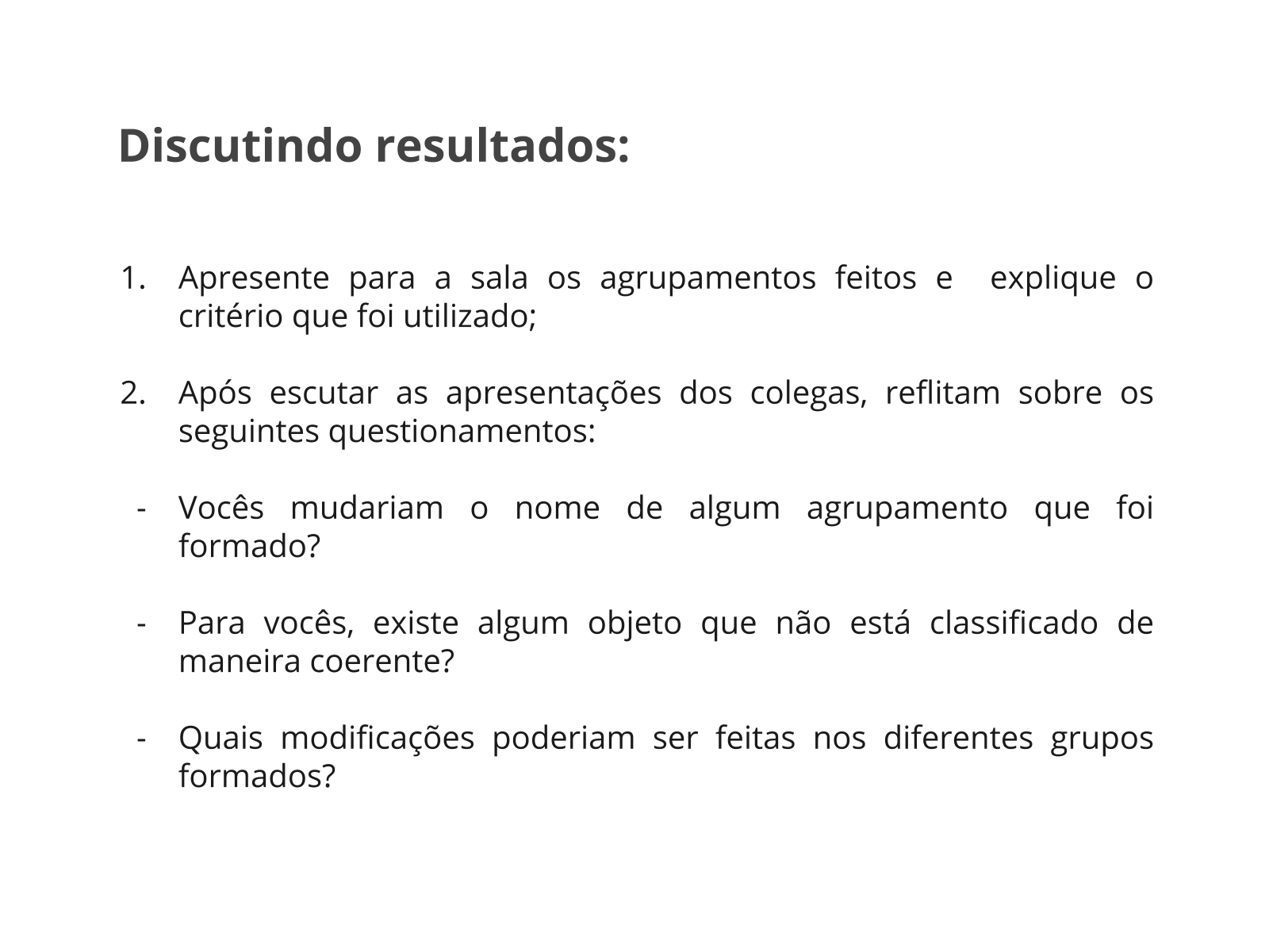 Plano de Aula - 3º Ano - Critérios para classificar objetos