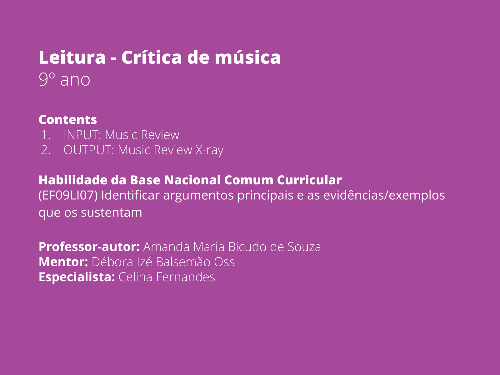 Atividade com música no PowerPoint- Inglês com música 