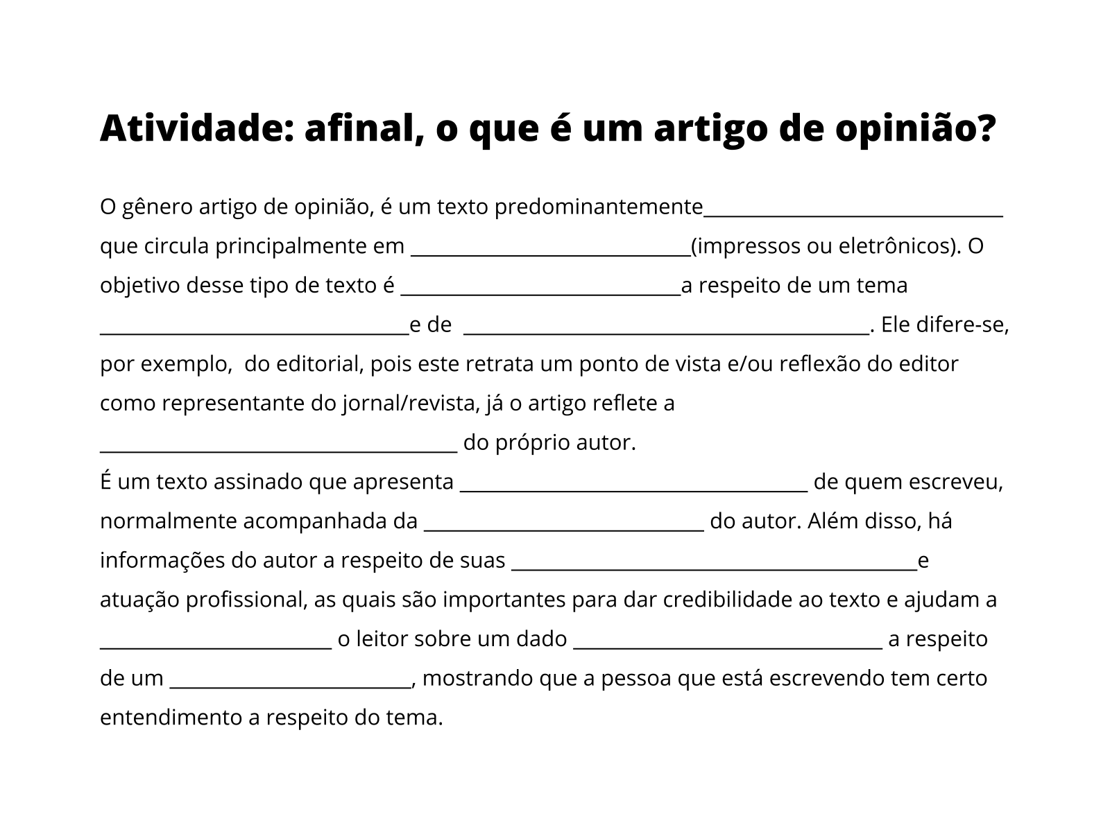 O Que É Um Artigo De Opinião Exemplos