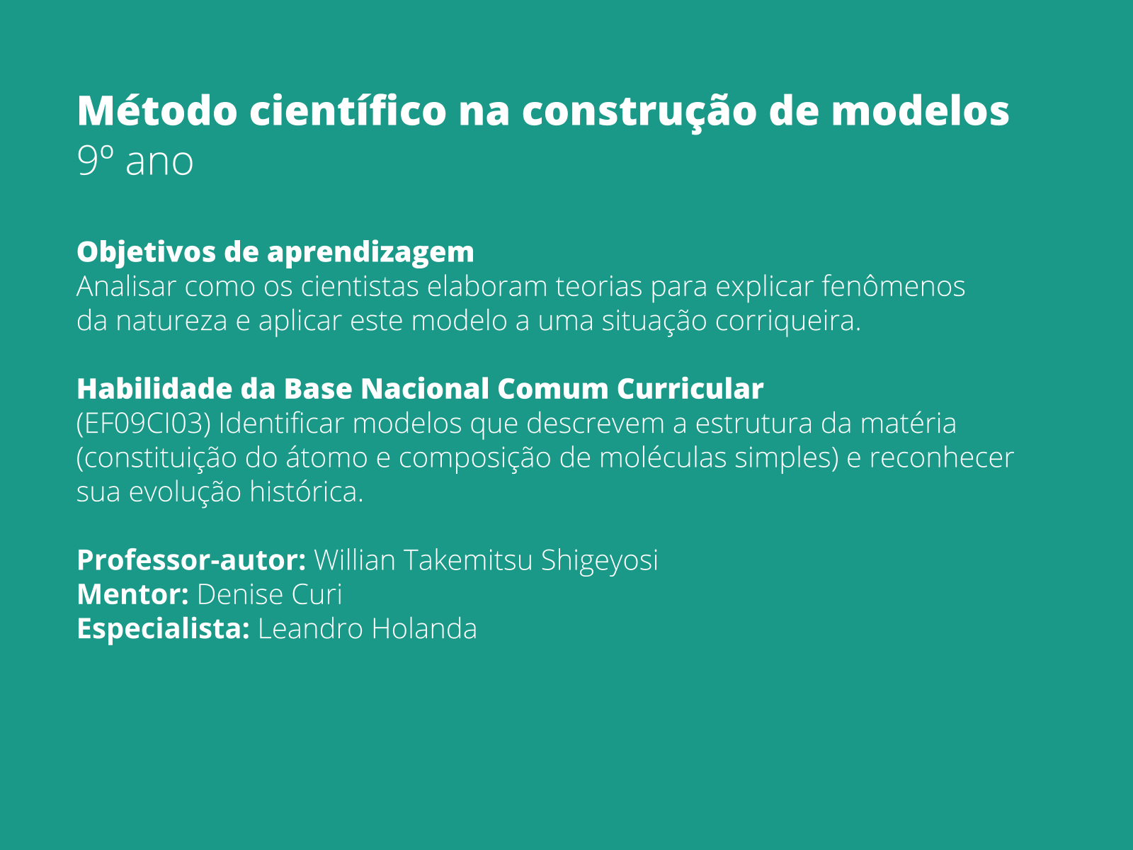 postagem para um perfil de metodologia científica 