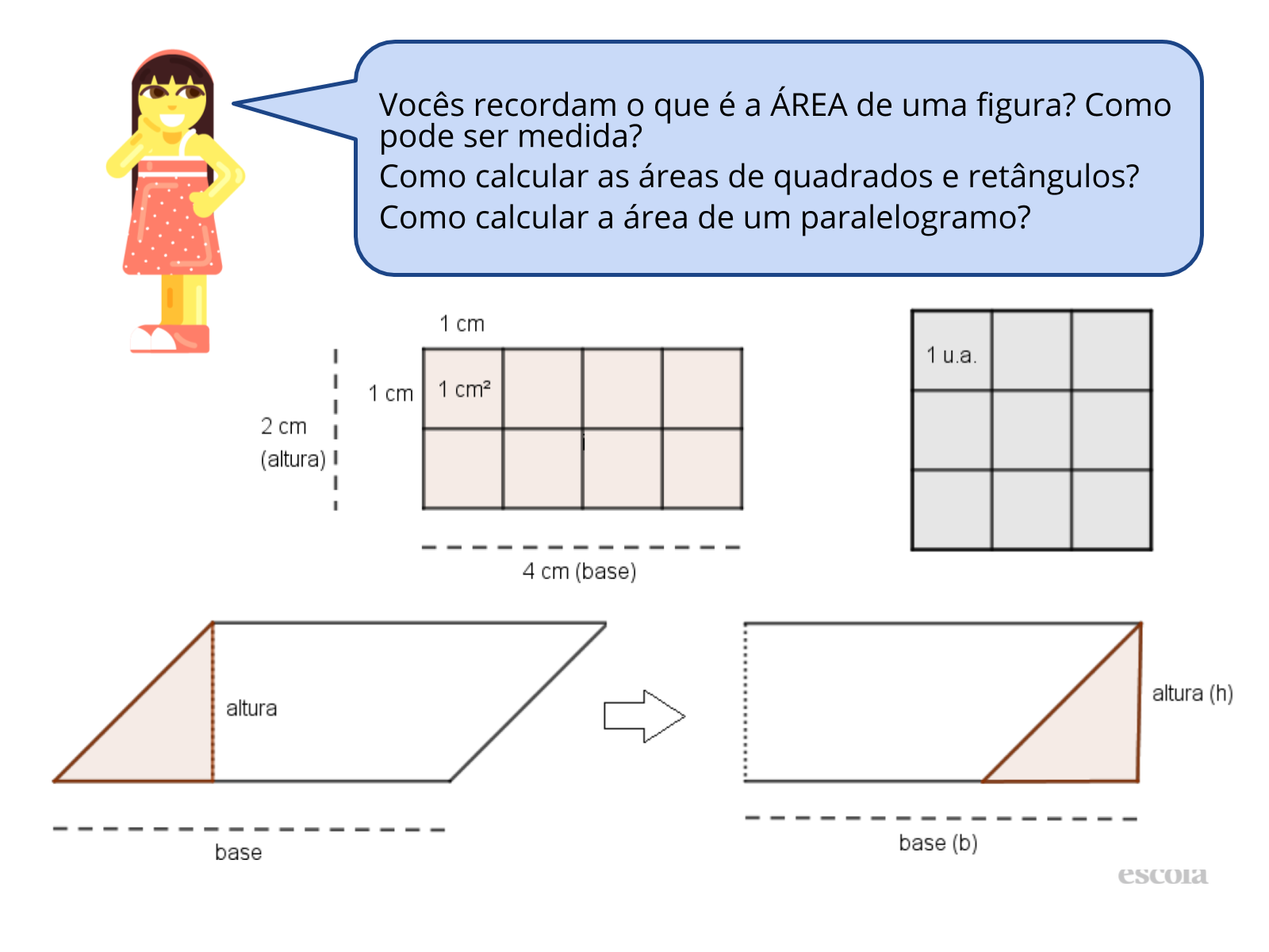 Como calcular área ensino fundamental?