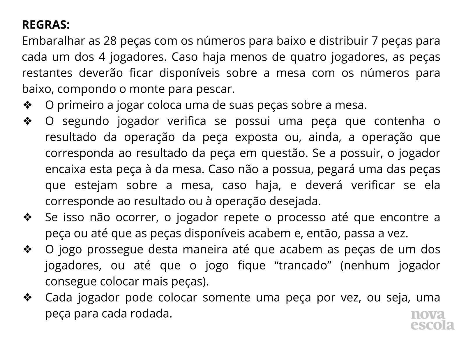 Jogo do Dominó Matemático - Jogo do Dominó Matemático Como Jogar