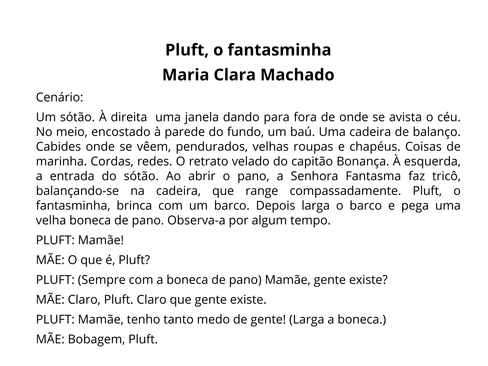 Pluft, o fantasminha Planos de aula 4º ano Língua Portuguesa