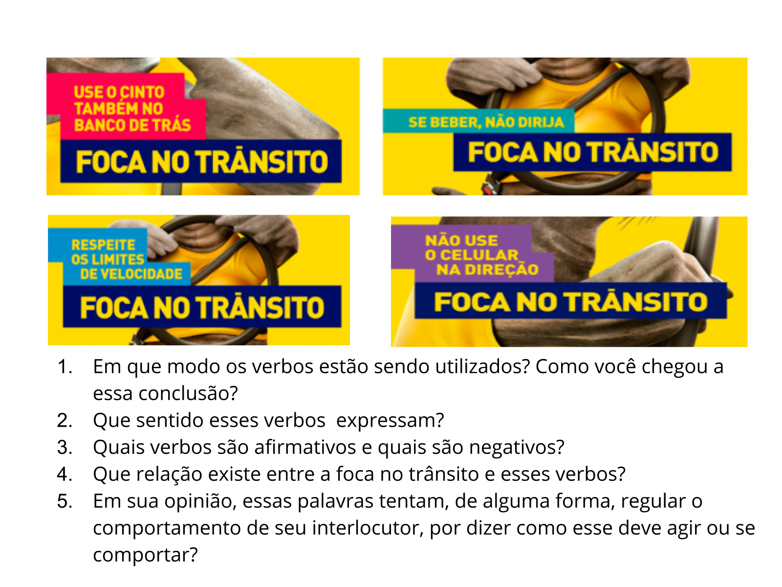 Plano de aula - 7º ano - Panfletos/folhetos: Os verbos no imperativo