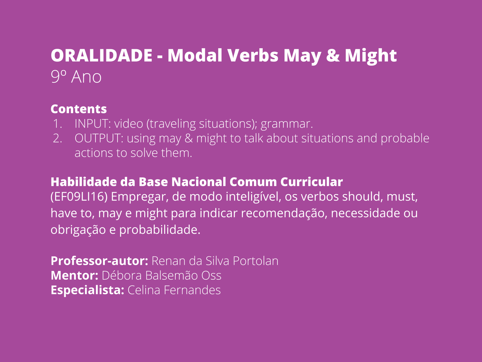 Aula de inglês 36 uso de may e might