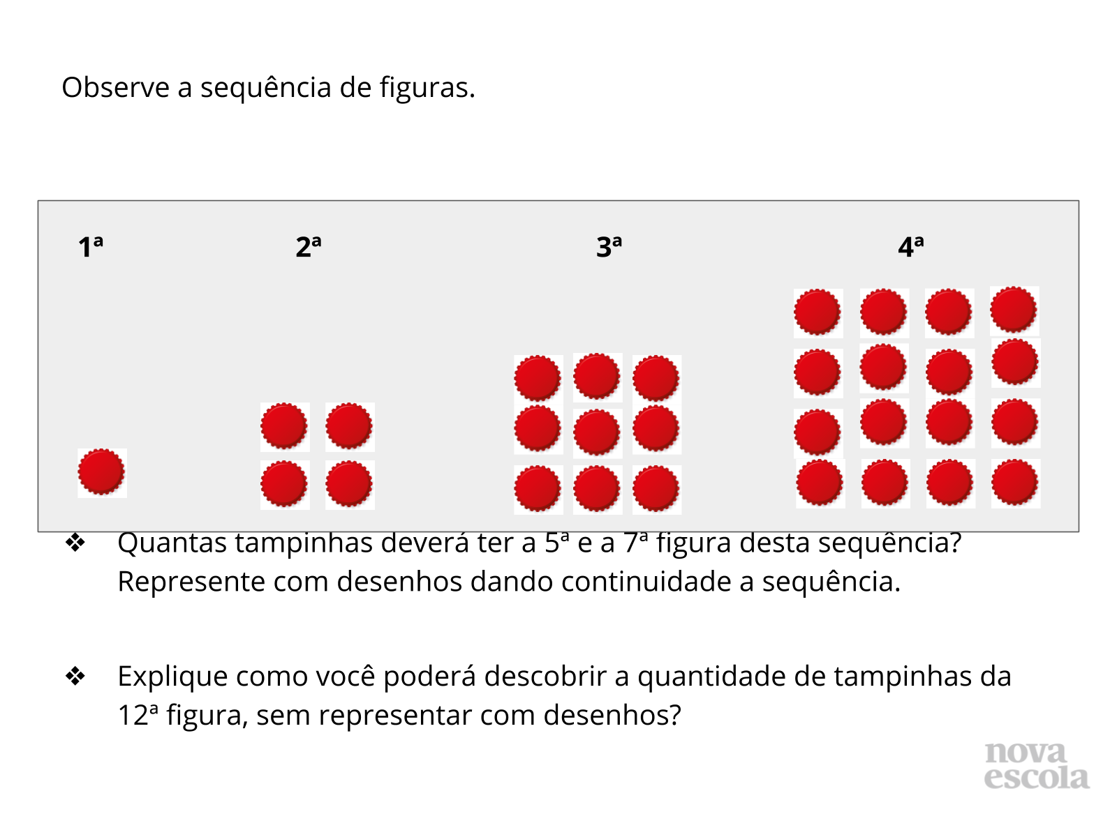 Regularidades em sequências figurativas - Planos de aula - 5º ano