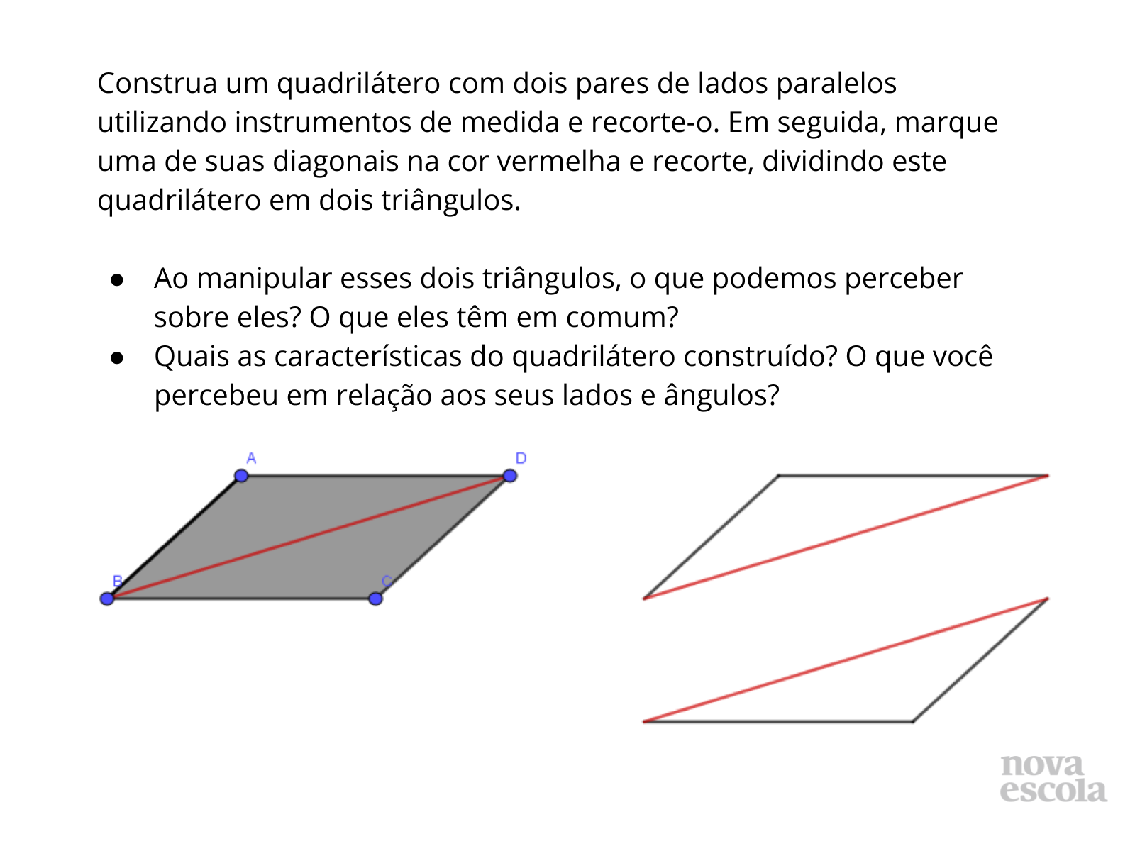 Propriedades de Quadriláteros: trapézio isósceles e paralelogramo ...