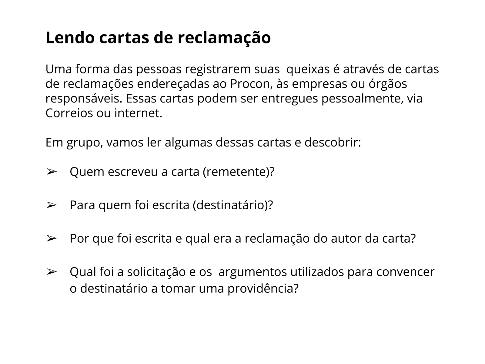 Quiz sobre o gênero Carta Pessoal para o 4º ano e 5º ano.