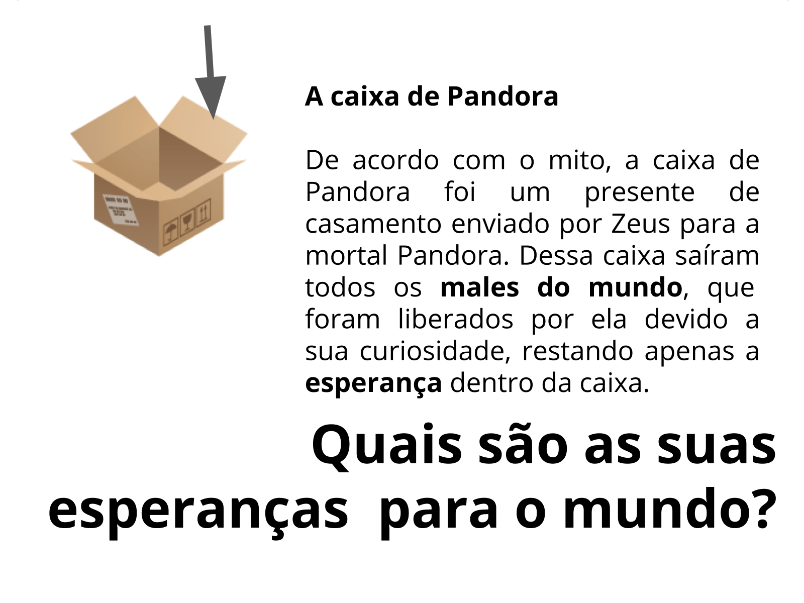 Plano de aula - 5º ano - A caixa de Pandora: A religião e os males do mundo