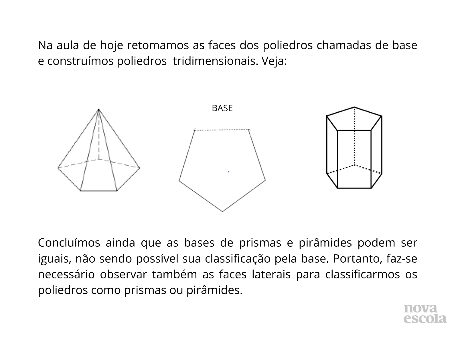 Classificação dos poliedros pela base - Planos de aula - 4º ano