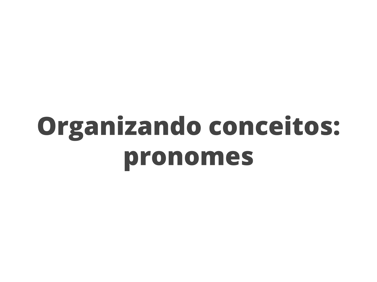 Organizando conceitos: pronomes - Planos de aula - 4º ano - Língua