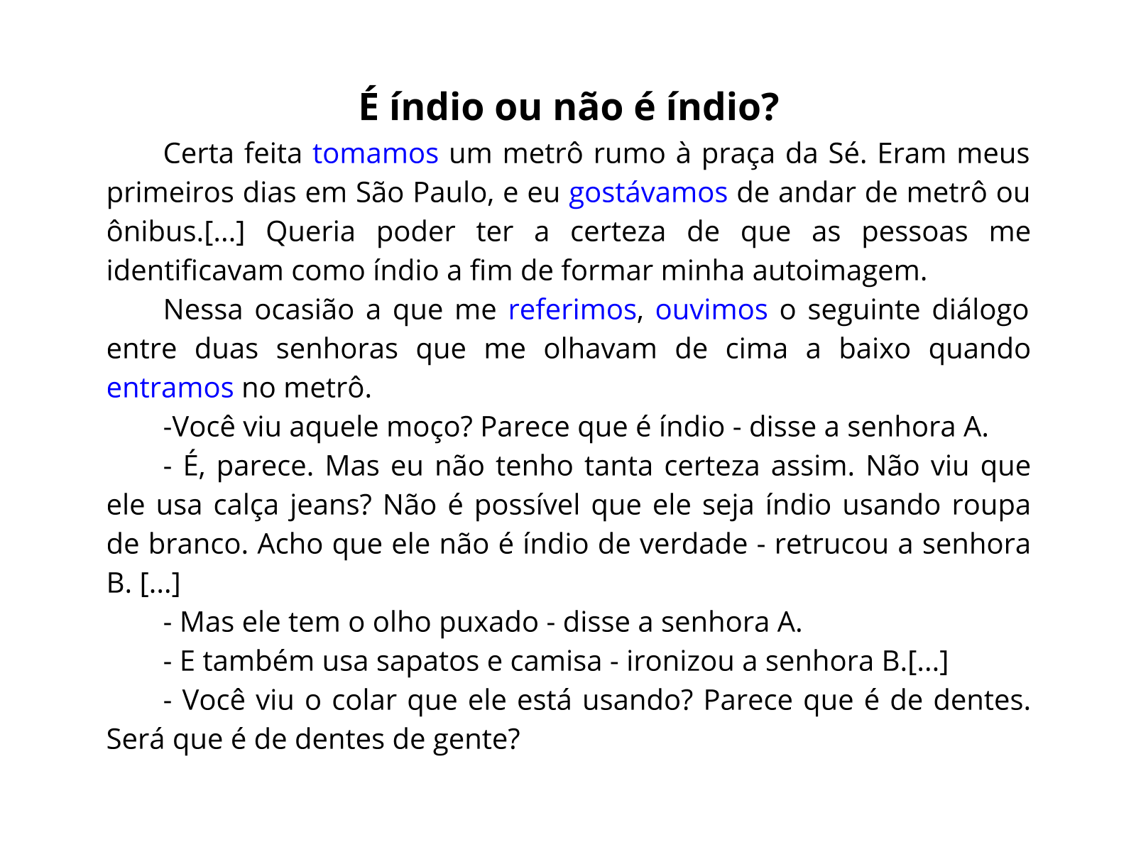 Exemplo De Foco Narrativo Em Terceira Pessoa