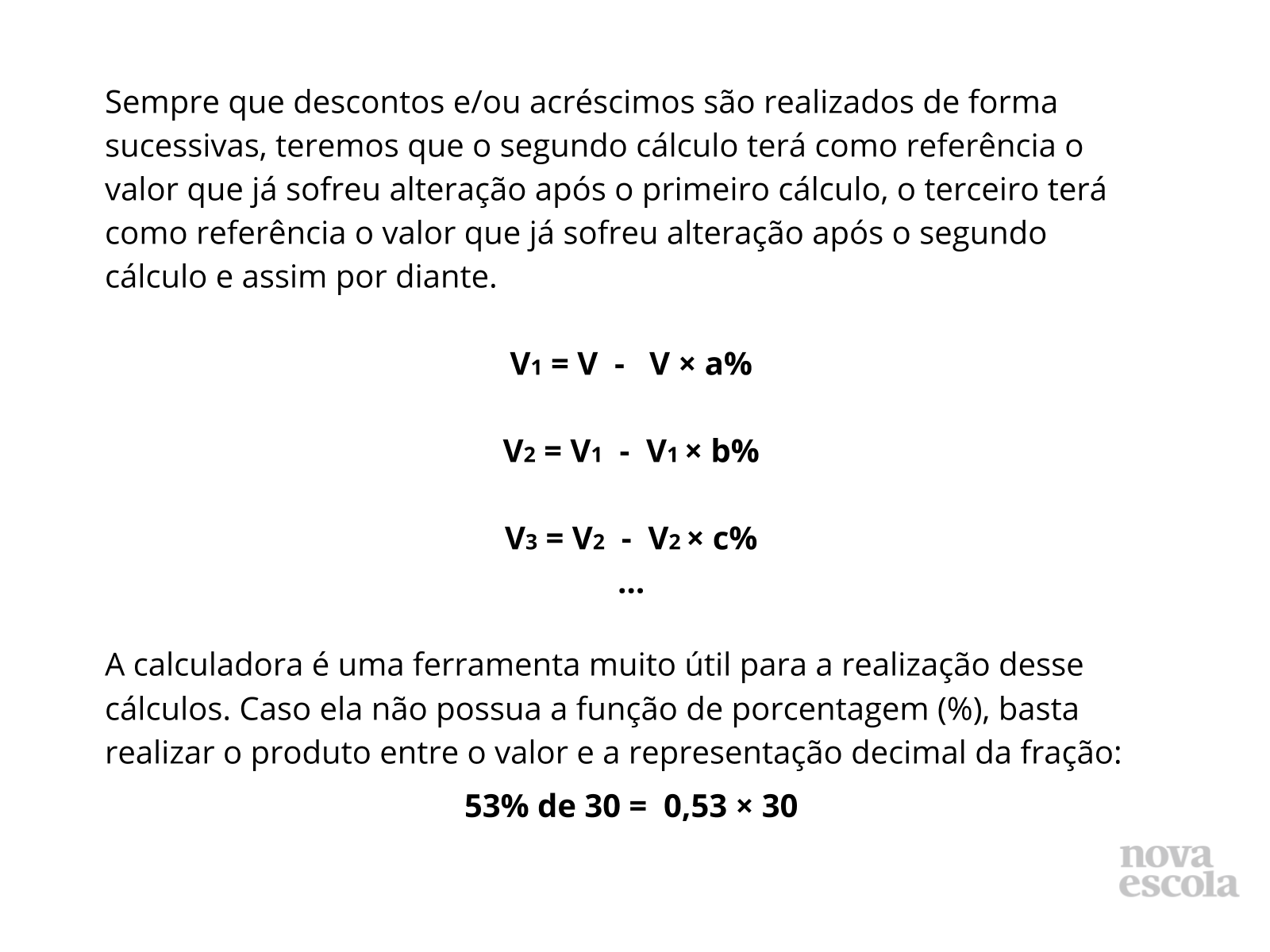 Aumentos e descontos sucessivos - Planos de Aula - 7º Ano