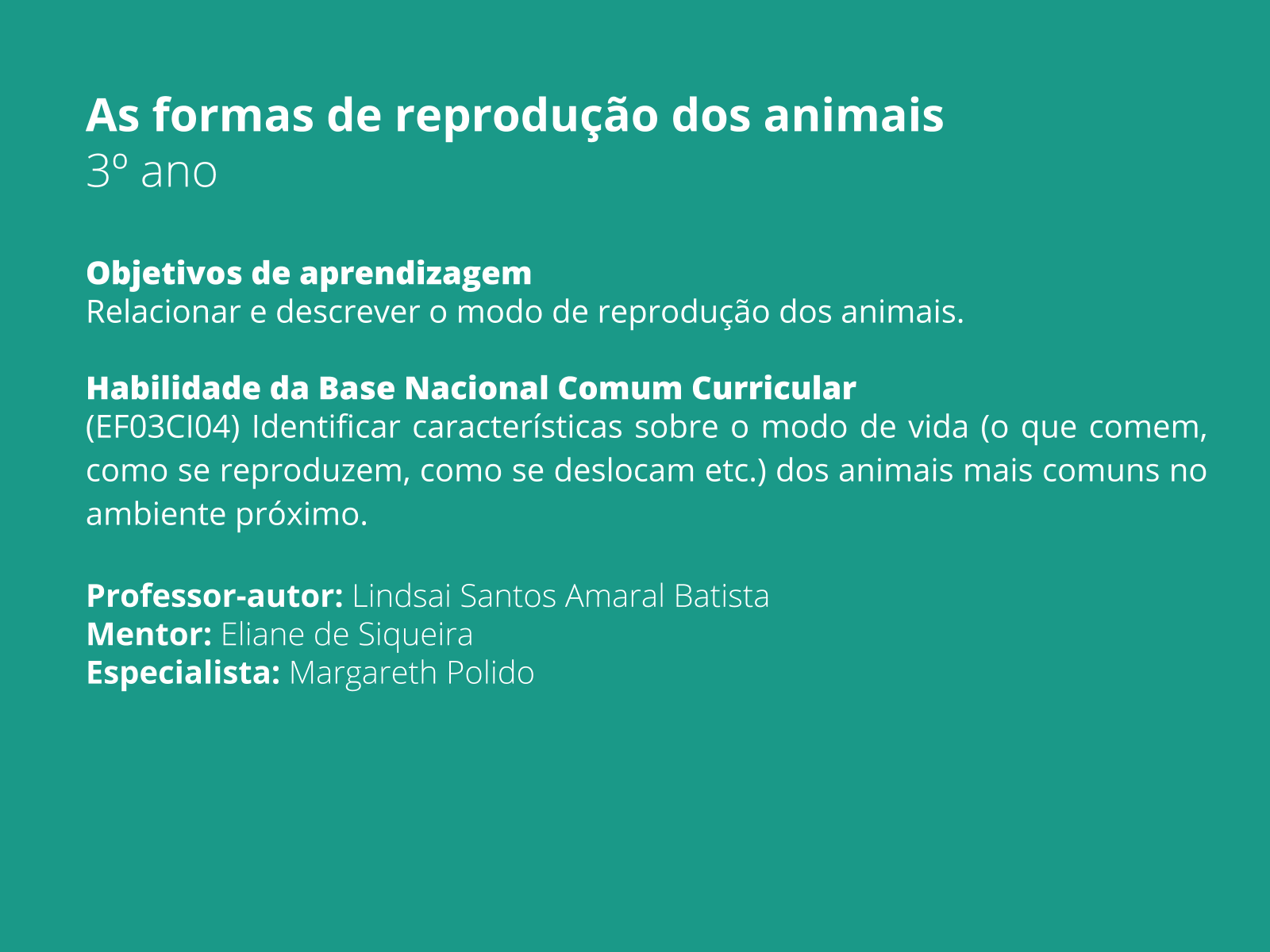 Reprodução dos animais