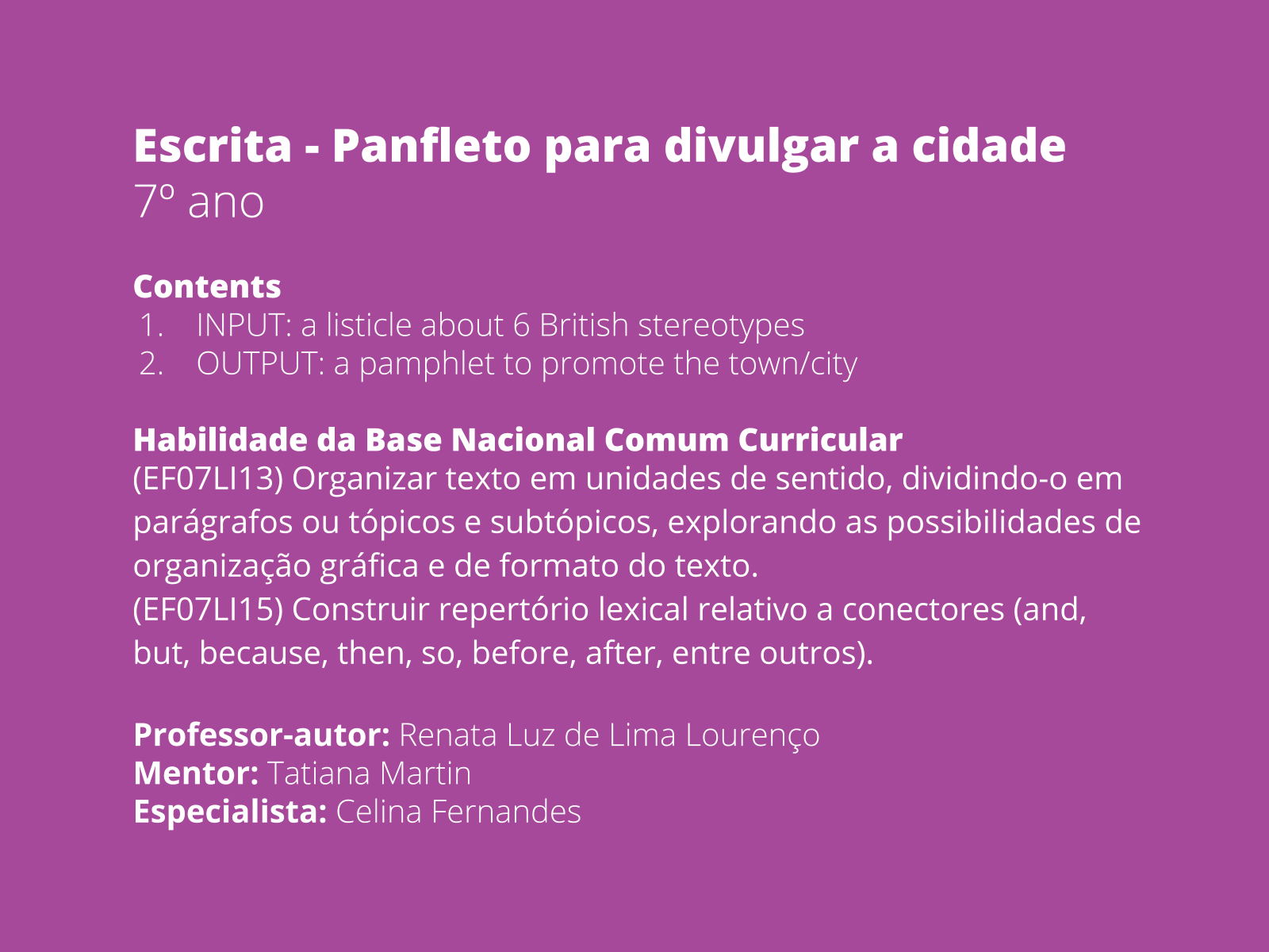 Modelo de folheto de aulas de inglês plano